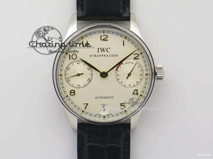 MIROTIME 0502 TimelessDesign Portuguese IW358304 ZF 1:1 Best Edition SS Blue Dial on Leather Strap A 7078